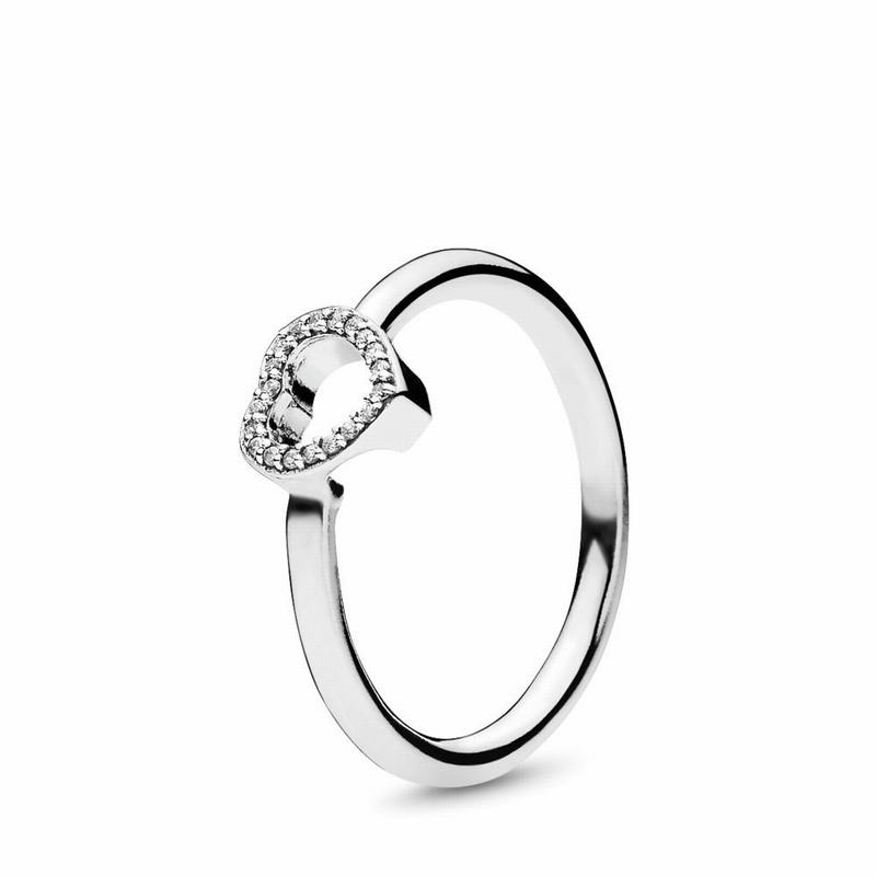 Pandora Puzzle Heart Frame Stackable Ring Online NZ, Sterling Silver (723905-DOH)